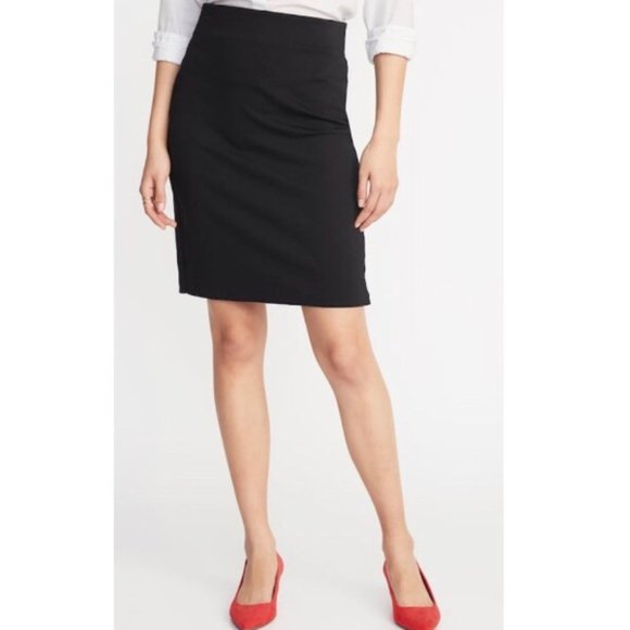 Old Navy black ponte officewear pencil skirt - Picture 1 of 3